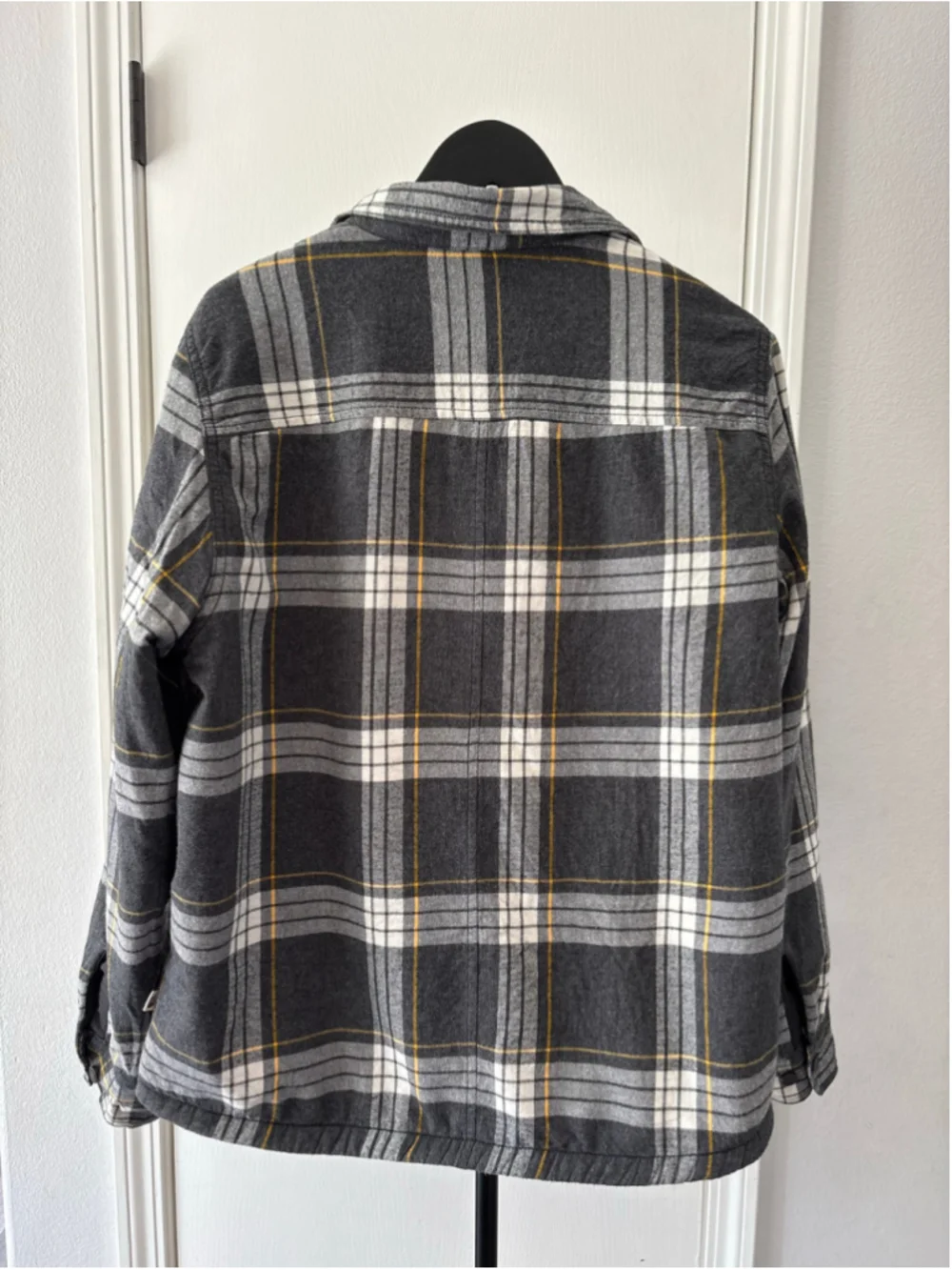 The North Face Campshire Flannel Shirt Jacket Sherpa Lined Plaid Gray Men's M